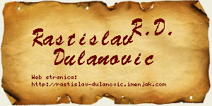 Rastislav Dulanović vizit kartica